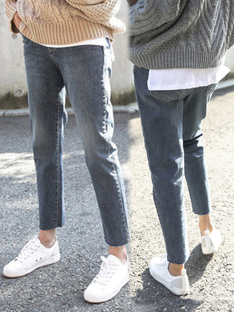 Black jeans women's high waist spring 2021 new thin cigarette tube nine points Hong Kong flavor ins loose straight pants