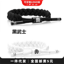 Little lion bracelet black and white samurai couple bracelet fashion trend brand men and women shoelaces woven hand rope ring wristband pair