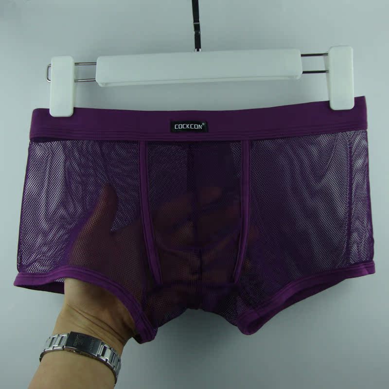 Quần lưới nam gạc trong suốt đồ lót siêu mỏng eo thấp gợi cảm quan điểm boxer đầu hè thanh niên thủy triều quần xì áo vú