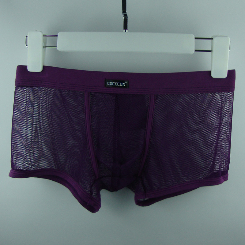 Quần lưới nam gạc trong suốt đồ lót siêu mỏng eo thấp gợi cảm quan điểm boxer đầu hè thanh niên thủy triều quần xì áo vú