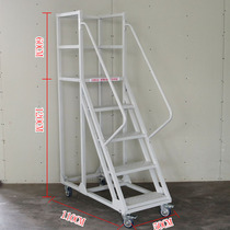 1 2 meters climbing platform ladder Warehouse supermarket mobile pick-up ladder Warehouse climbing car with safety fence climbing ladder