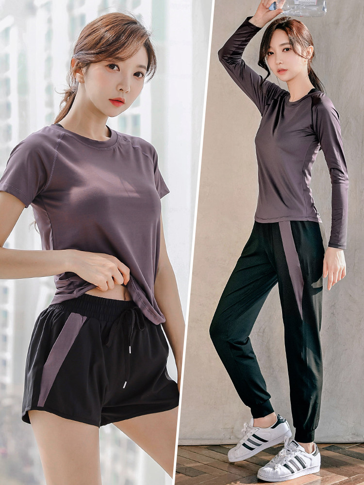 Large size yoga suit sports suit women spring and summer morning run slimming quick-drying clothes fat mm running loose casual fitness clothes