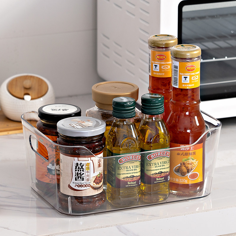 Sundries storage basket bathroom basket kitchen locker snack storage box dressing table cosmetic transparent finishing box