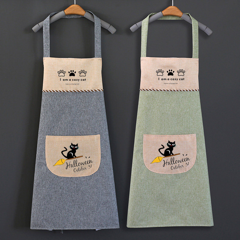 Apron Double Layer Women's House With Kitchen Cute Day Ensemble Waterproof Anti-Oil Custom Workwear Male Korean Version Fashion Erasable