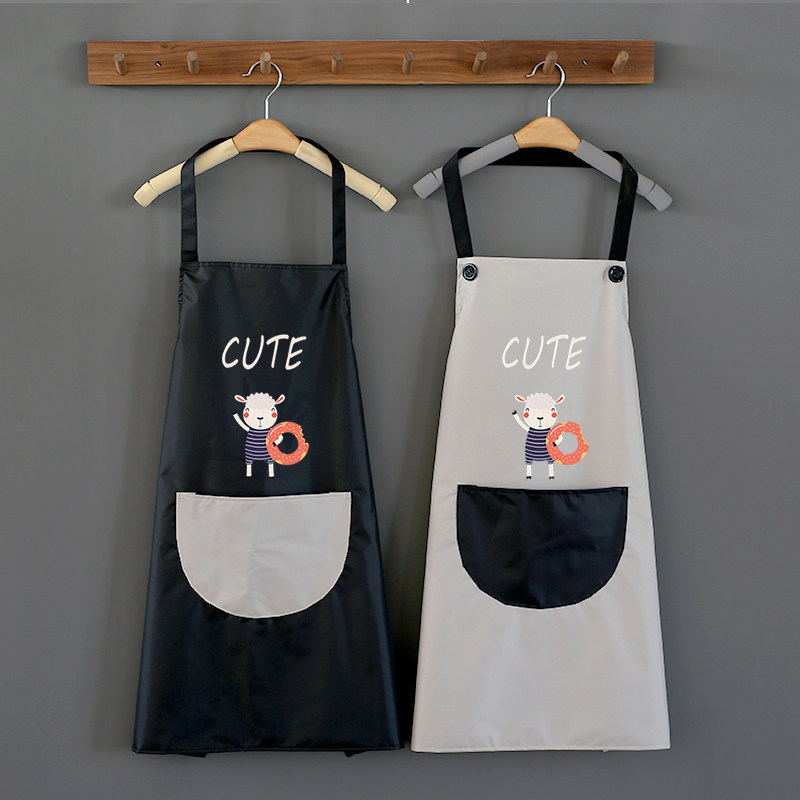 Erasable Apron apron Home Kitchen Summer Thin waterproof and greaseproof Custom workwear Female ultra-thin Fashion hood Men 's