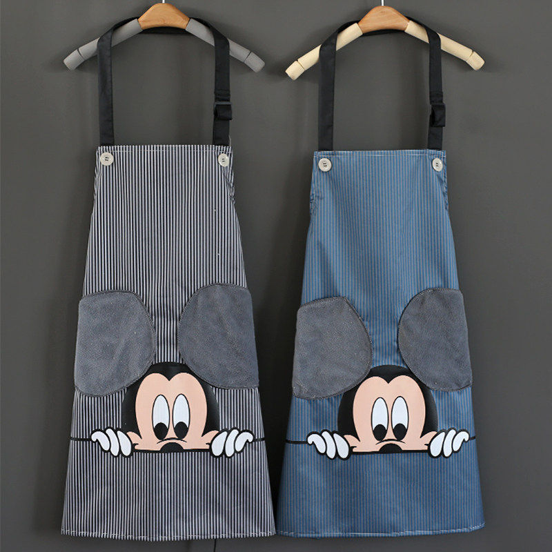Kitchen apron home female fashion cute Japanese Korean version waterproof and oil-proof adult cooking work clothes custom LOGO