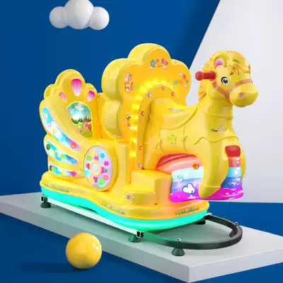 Double coin rocking car New 2021 commercial children swing machine electric Yaoyao car supermarket door rocking music