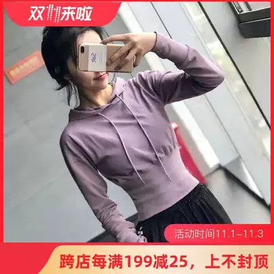 Sports coat female loose Korean version of Joker short Net red ins autumn and winter yoga clothes running fitness long sleeve T-shirt