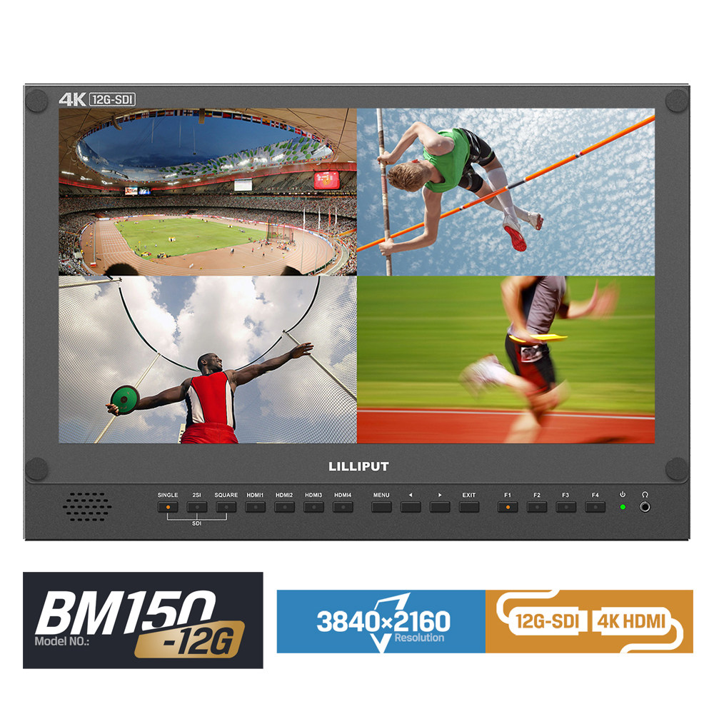 Lilliput BM150-12G video display true 4K SDI four-way input director HDMI monitor