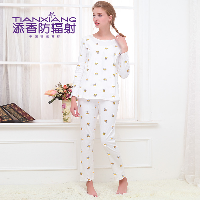 Add fragrance spring and summer thin cotton quality lunar subsuit pregnant woman in stay-at-home clothing postpartum laced with long sleeve pyjamas pro-child clothing