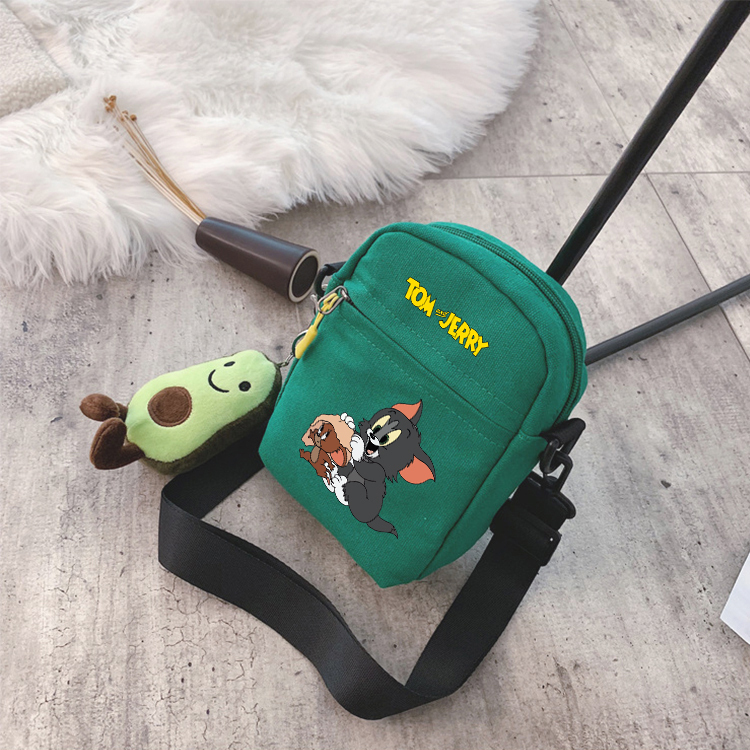 Tom and Jerry Anime Merchandise Backpack for Elementary and Middle School Students, Tom and Jerry Canvas Bag, Crossbody Shoulder Bag for Men and Women