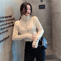Knitwear autumn new female Korean slim long sleeve turtleneck top Net red pullover bottoming sweater foreign-style Joker