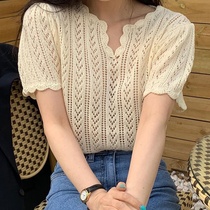 2021 summer new turtleneck sweater short sleeve base lazy wind pullover loose female student shirt