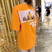 Large size fashionable thin summer short sleeve T-shirt female ins wild loose long niche top Net red super fire tide