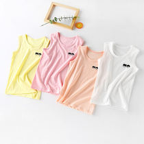Children pure cotton small vest Summer male and female child baby boy hit bottom pure color lingerie sleeveless waistcoat slim strip