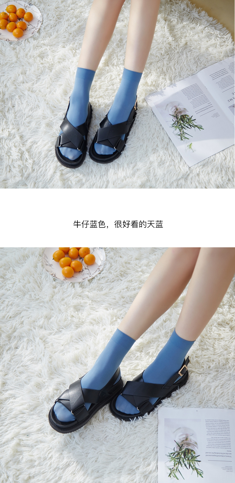 Mốt 2 đôi nhung ngắn đôi tất nữ mùa xuân và mùa hè mỏng màu thủy triều chống móc dày cotton đáy chống trượt - Vớ tất ngắn cổ
