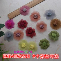 B44 wine red 9-color three-dimensional flowers handmade clothes patch decoration hair accessories accessories 1 yuan 2