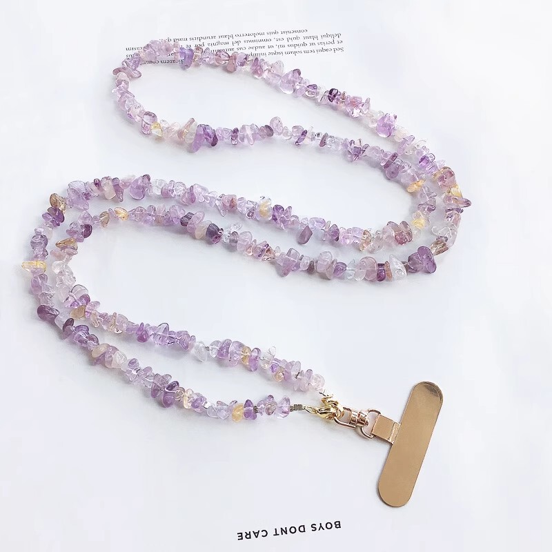 Japanese Demiu Natural Amethyst Mobile Phone Lanyard Cross-Body Neck Strap Amethyst Phone Chain Wrist Strap Japanese Demiu Natural Amethyst Mobile Phone Lanyard Cross-Body Neck Strap Amethyst Phone Chain Wrist Strap