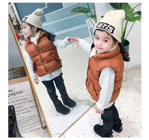 Trẻ em bé gái vest mùa đông mặc triều Triều shop ao khoac tre em dep