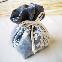 Japanese handmade fabric earphone mouth red Joy candy bundle mouth bag small portable travel items household storage bag