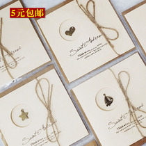 Creative retro style blank greeting card high-end exquisite simple birthday message small card Dragon Boat Festival Valentines Day blessing