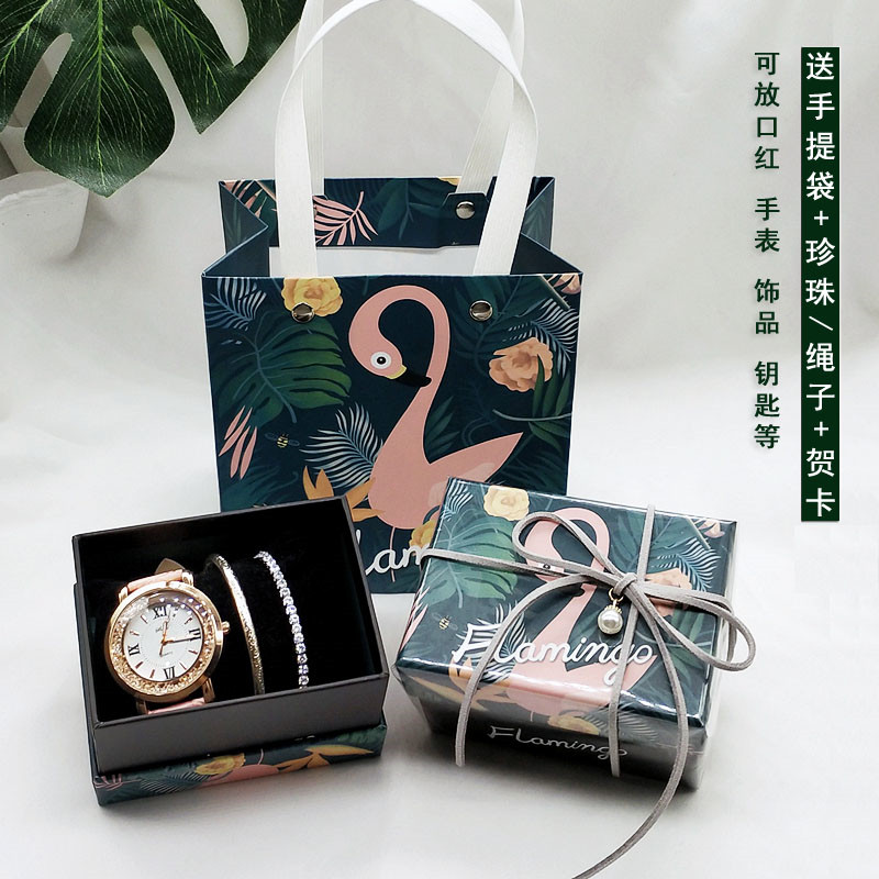 Upscale Teenage Girls Ins Wind Watches Rings Necklace Bracelets Packaging Boxes Beautifully Single Branch Lipstick Red Perfume Gift Birthday