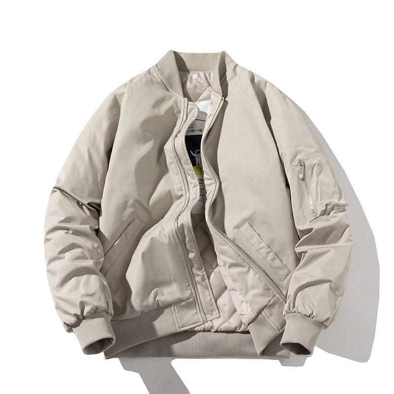 Japanese Retro Trendy Brand Loose Bomber Jacket for Men and Women, Couple Spring, Autumn, and Winter Thin Baseball Cotton Jacket