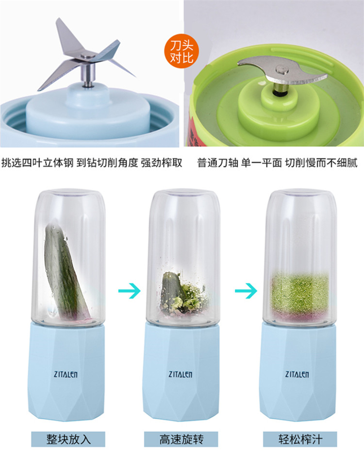 máy xay ăn dặm Máy ép trái cây cầm tay điện nhỏ trái cây nhỏ ly sinh viên sạc máy đa năng chiên nước trái cây - Máy ép trái cây máy ép bluestone