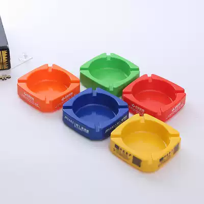 Customized advertising campaign custom plastic melamine ashtray Internet cafe bar ashtray printing QR code LOGO text
