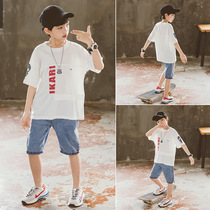  Next kiss boys  suit 2021 summer new Western style leisure sports two-piece set medium and large childrens fashion