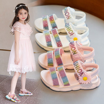  Next Kiss girls sandals 2021 summer new soft-soled fashion beach leisure middle-aged childrens princess childrens shoes