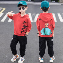  Next Kiss boys pure cotton suit 2021 spring new Korean version of the big childrens leisure sports two-piece tide