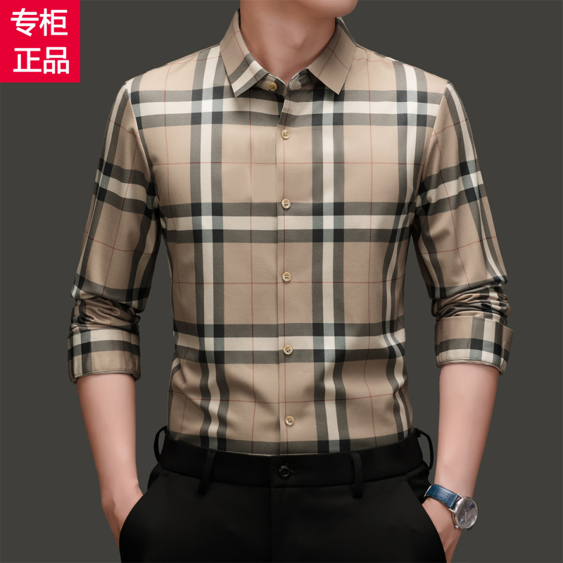 2026 Autumn New High-End Brand Lumbaboli Men's Plaid Shirt Casual High-End Shirt Top