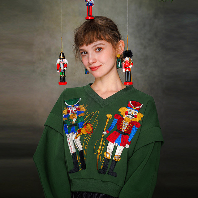 Kamo original V-neck top sweatshirt autumn and winter