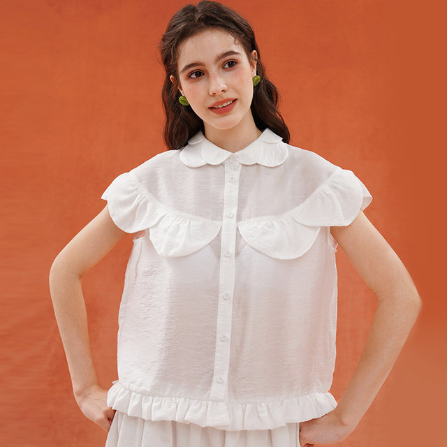 Camo sleeveless petal thin shirt