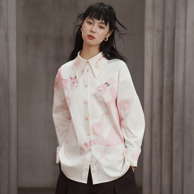 Kamo original design niche retro printed shirt