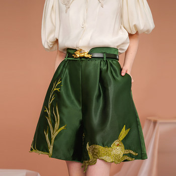 Kamo Original Design Five-Point Shorts Summer Niche Rabbit Embroidery Slimming Petite Versatile Casual Shorts for Women