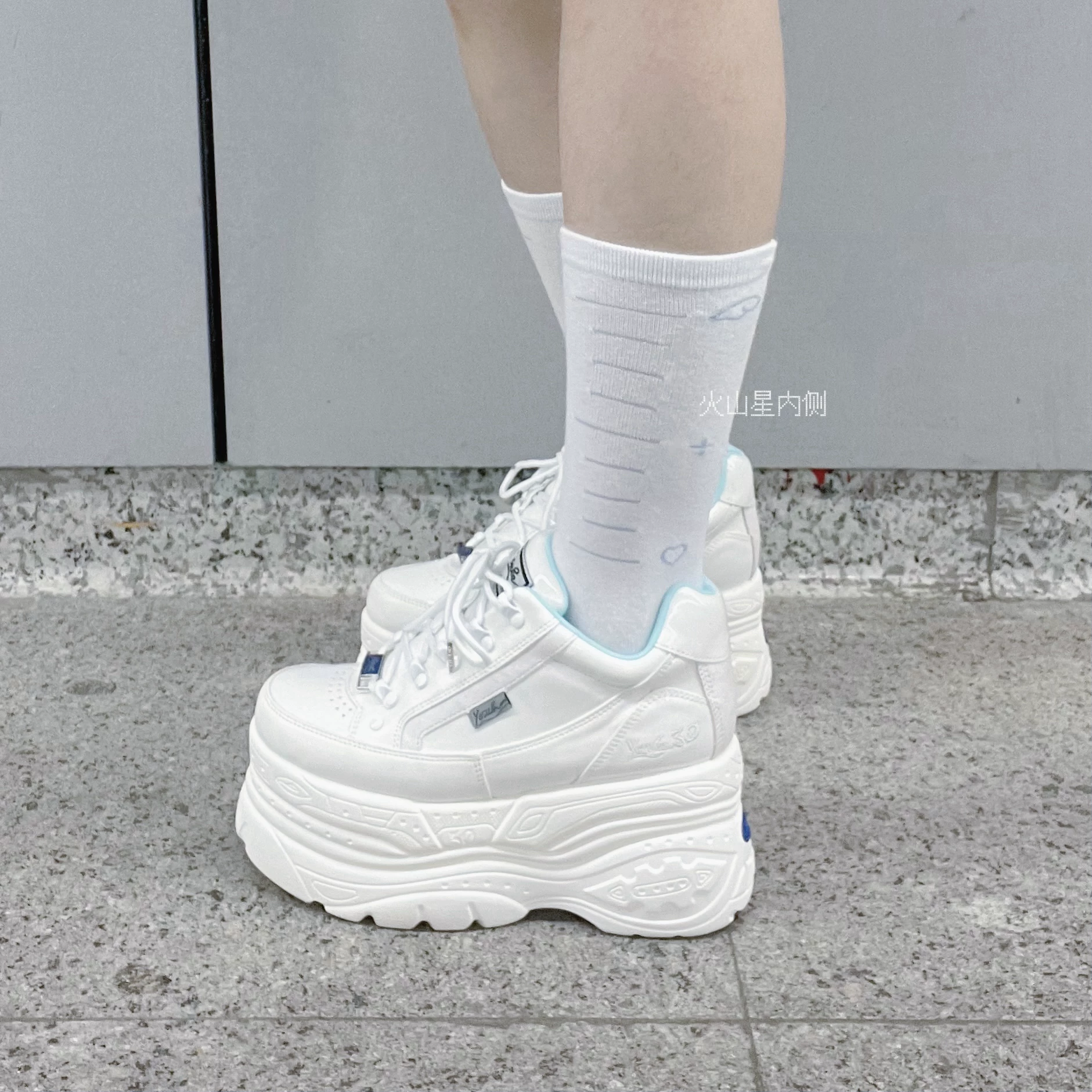 火山星内侧 ｜Scale calf socks｜Original aqua system angel world Kuma yamikawaii subculture