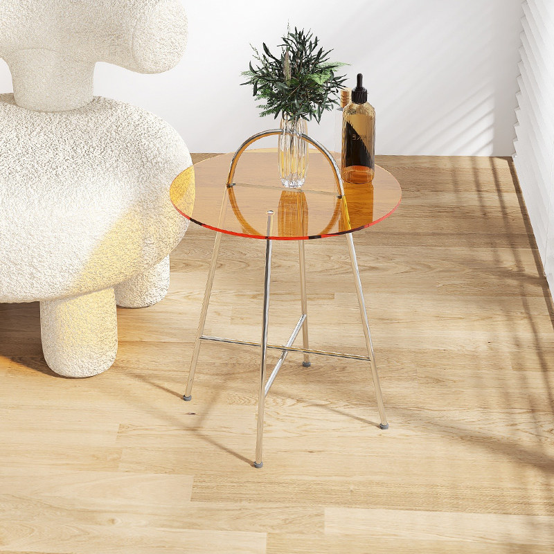 Nordic light luxury living room sofa side table small coffee table simple modern small apartment small round table Italian acrylic corner table