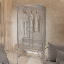 Homestay style whole wardrobe wagi Jicheng furniture Net red clothes hanger clothing store middle ancient display cabinet stainless steel color