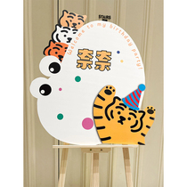 Cartoon Decoration Day Yingbin Birthday 100 Exhibition Shelf Hotel Birthday Arrangements Baby Children Guidelines Card Kt Board Custom Dinner