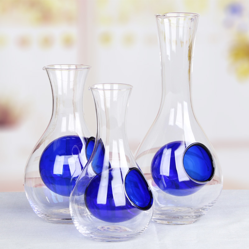 Ostiffness Day Ice Wine Jug Commercial Blue Glass Cuisine Pot Clear Wine Ice Wine Decanter Bottle Decanter Wine Taverine Wine
