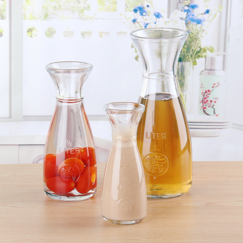 O Surge Thickened Iced Orange Bottle Microwave Oven Glass Milk Bottle Yogurt Cup Cold Drinks Cup Juice Drinks Jug Fruit Tea Cup