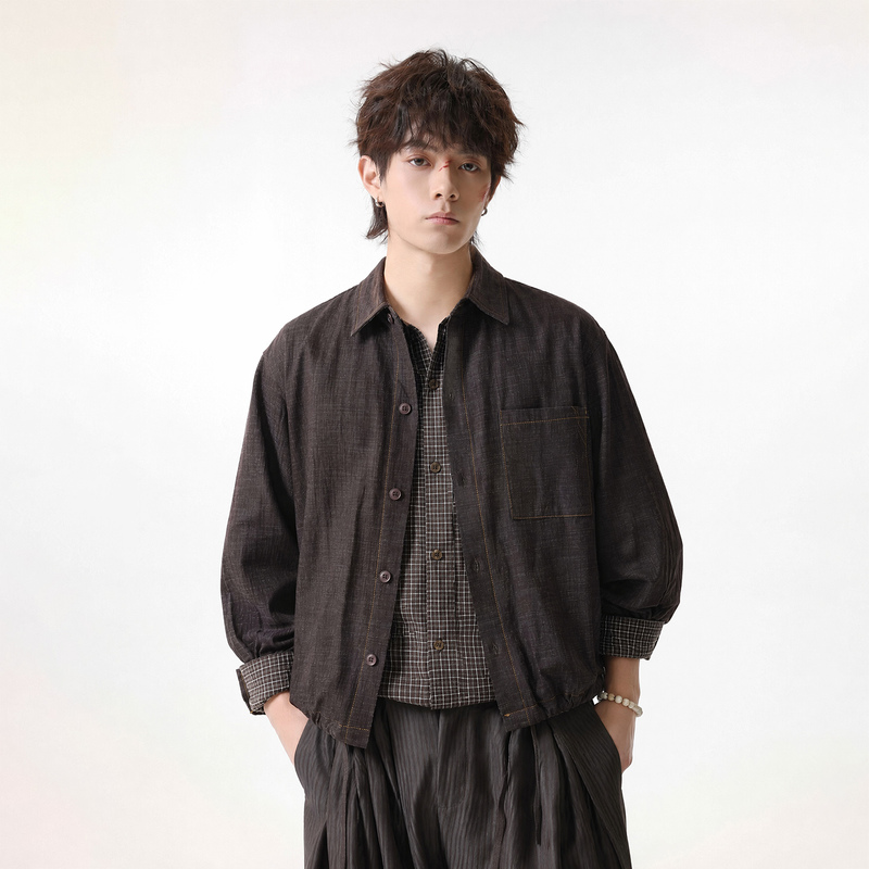 Jiinoo Old Money Style Fake Two-Piece Patchwork Color-Block Plaid Long-Sleeve Shirt 2026 Autumn New Casual Shirt Jiinoo Old Money Style Fake Two-Piece Patchwork Color-Block Plaid Long-Sleeve Shirt 2026 Autumn New Casual Shirt