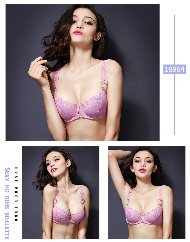 Girl Beauty House Winter Sexy Spongy Free Đồ lót ren Thở trong suốt Cám dỗ Bra Slim Bra Bộ sưu tập lớn đồ lót dây