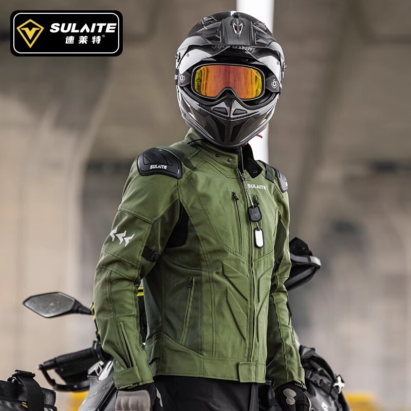 Sulite Breathable Motorcycle Riding Suit, All-Season Windproof, Warm and Cold-Proof, Retro Motorcycle Racing Suit for Men and Women
