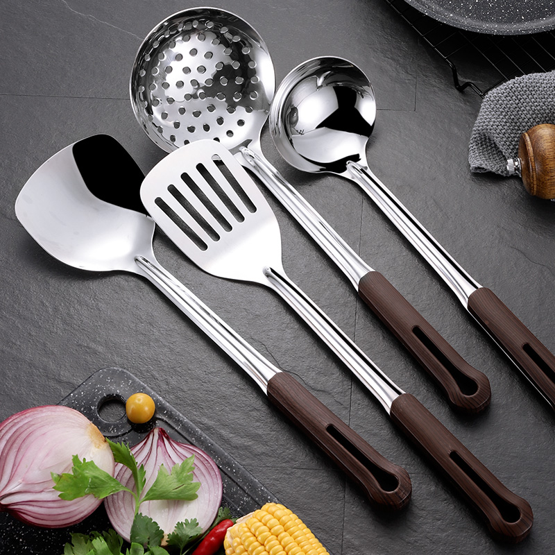 304 stainless steel pot spatula spoon set kitchenware full household spoon stir-fry spatula kitchen spatula colander soup spoon