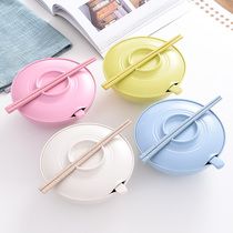 Ogman bamboo fiber bowl chopsticks set student Bubble Bowl dormitory simple cute 7 inch large noodle bowl