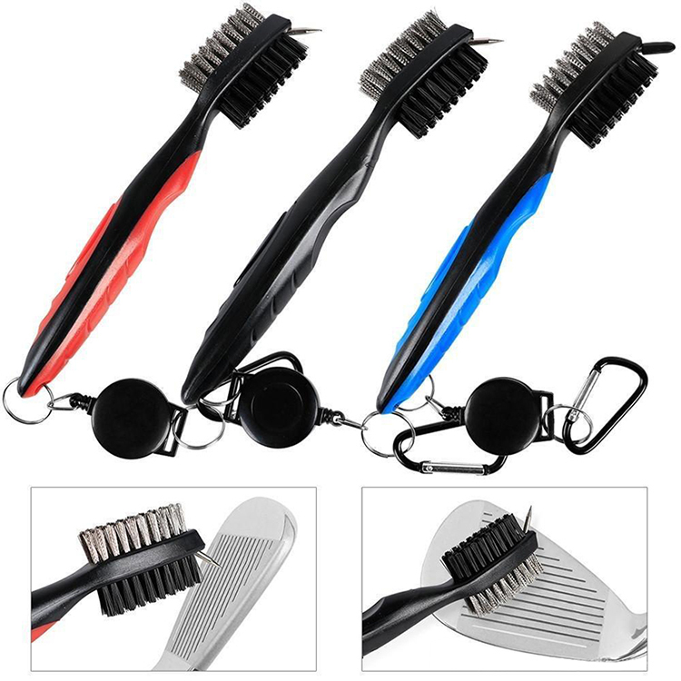 Golf Rod Brush Cleaning Brush Ball Head Brush Golf Supplies Accessories Golf Bifacial Brush