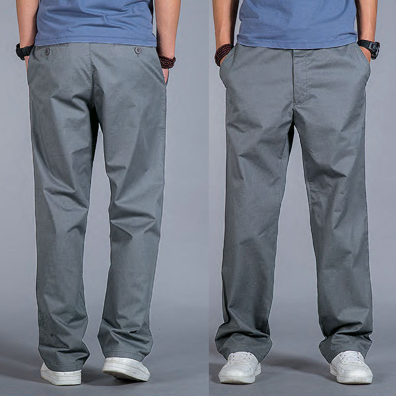 Spring and Summer Stretch Casual Pants for Men, Loose Fit, Plus Size, Pure Cotton, Wide-Leg Pants for Big and Tall Men, Straight-Leg, Thin Long Pants Spring and Summer Stretch Casual Pants for Men, Loose Fit, Plus Size, Pure Cotton, Wide-Leg Pants for Big and Tall Men, Straight-Leg, Thin Long Pants
